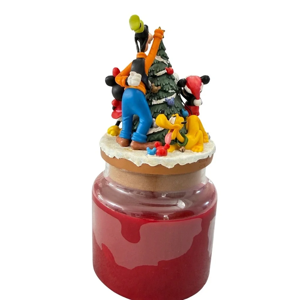 Vintage Disneyland Resort Holiday Candle Jar Disney Mickey Goofy‎ Damaged